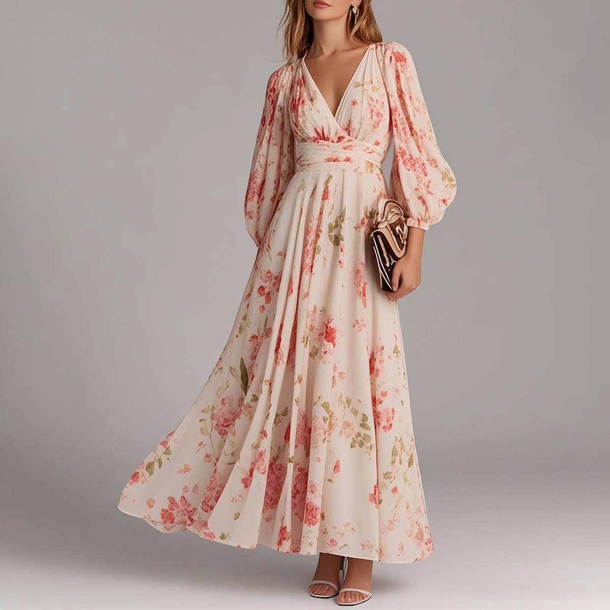 RIVKA I ELEGANT FLORAL DRESS